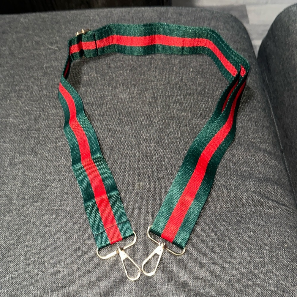 Unbranded Adjustable Red and Green Nylon Purse Shoulder Crossbody Strap